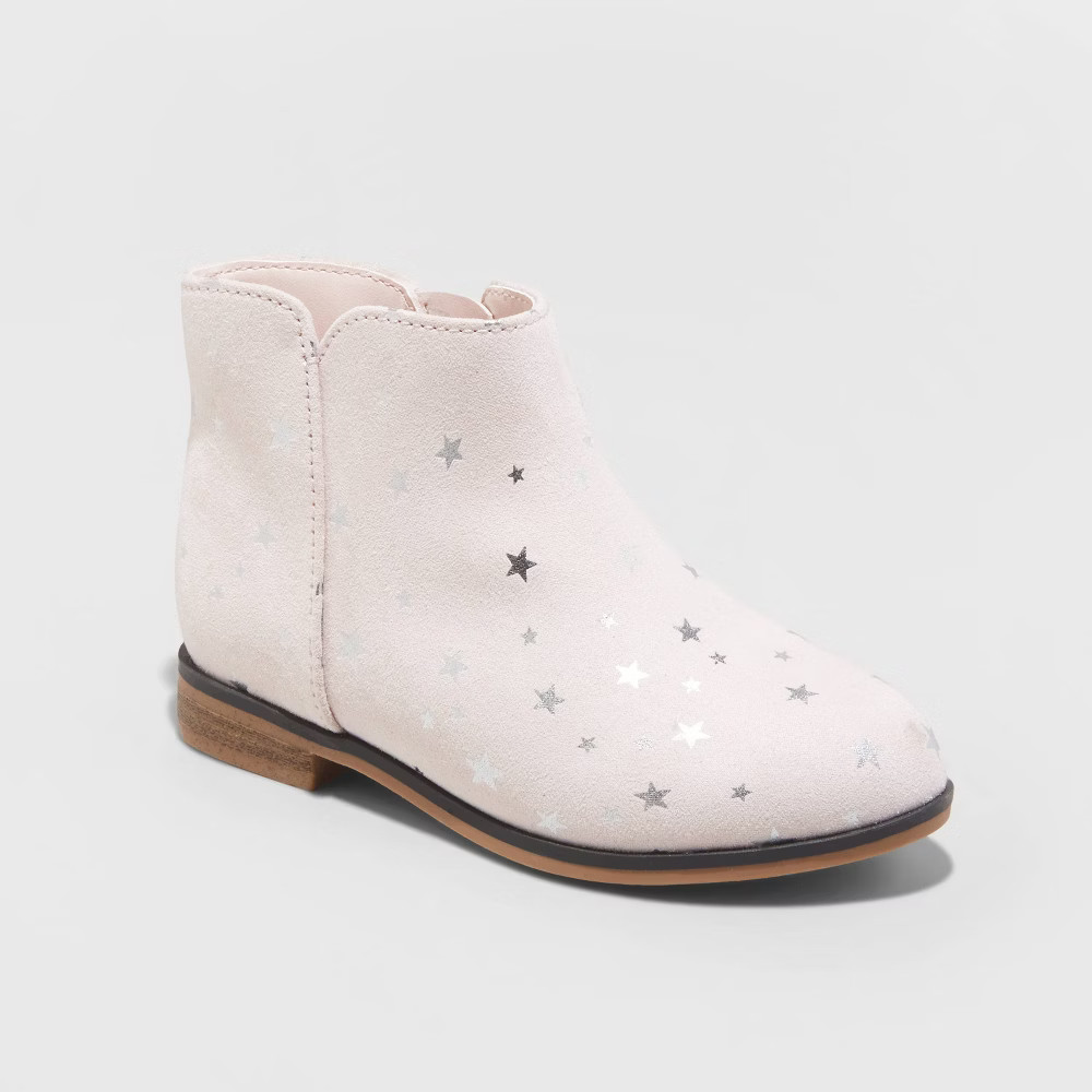 Toddler Girls' Penelope Star Slip-On Zipper Booties - Cat & Jack Blush 10 | Target