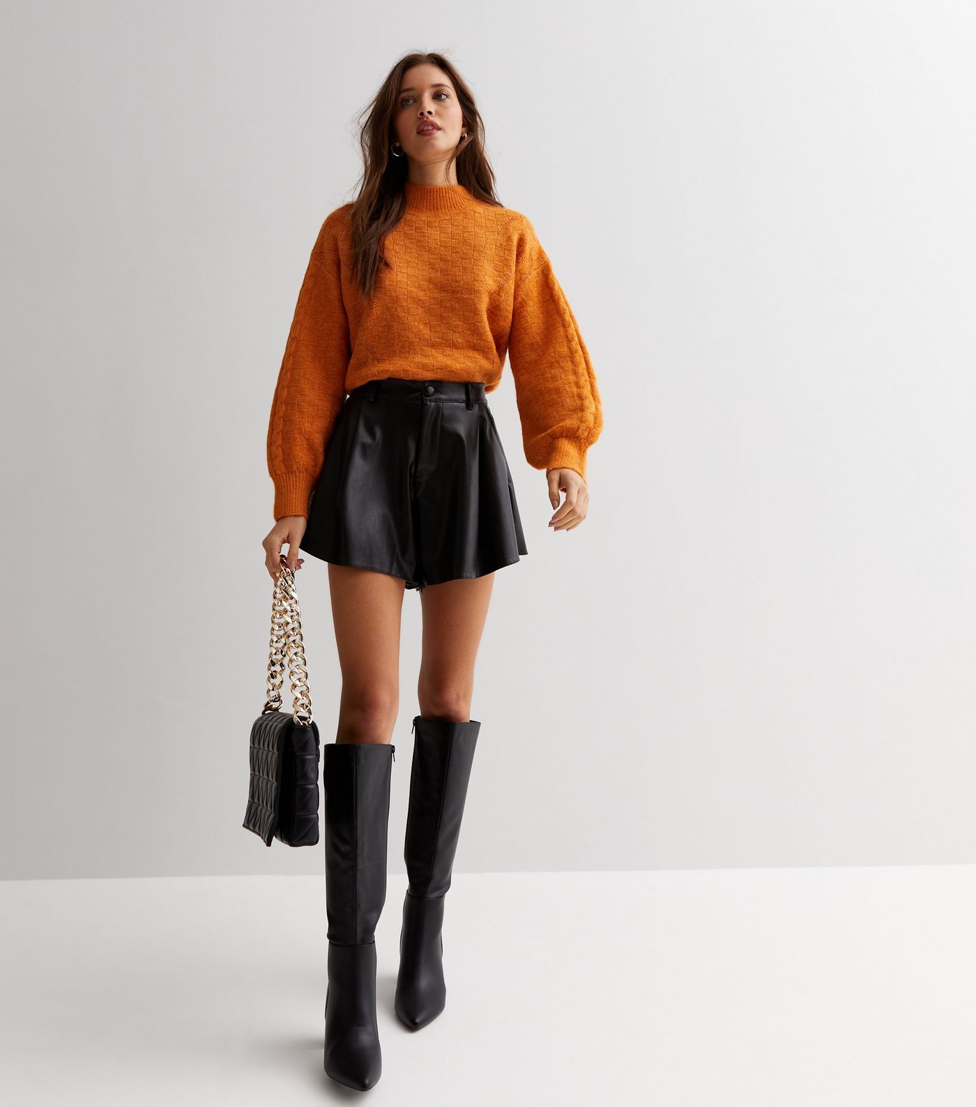 Cameo Rose Black Leather-Look Flippy Shorts
						
						Add to Saved Items
						Remove from Sav... | New Look (UK)