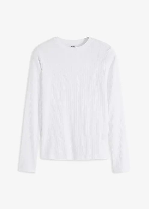 Geripptes Langarmshirt aus reiner Baumwolle | Bonprix DE