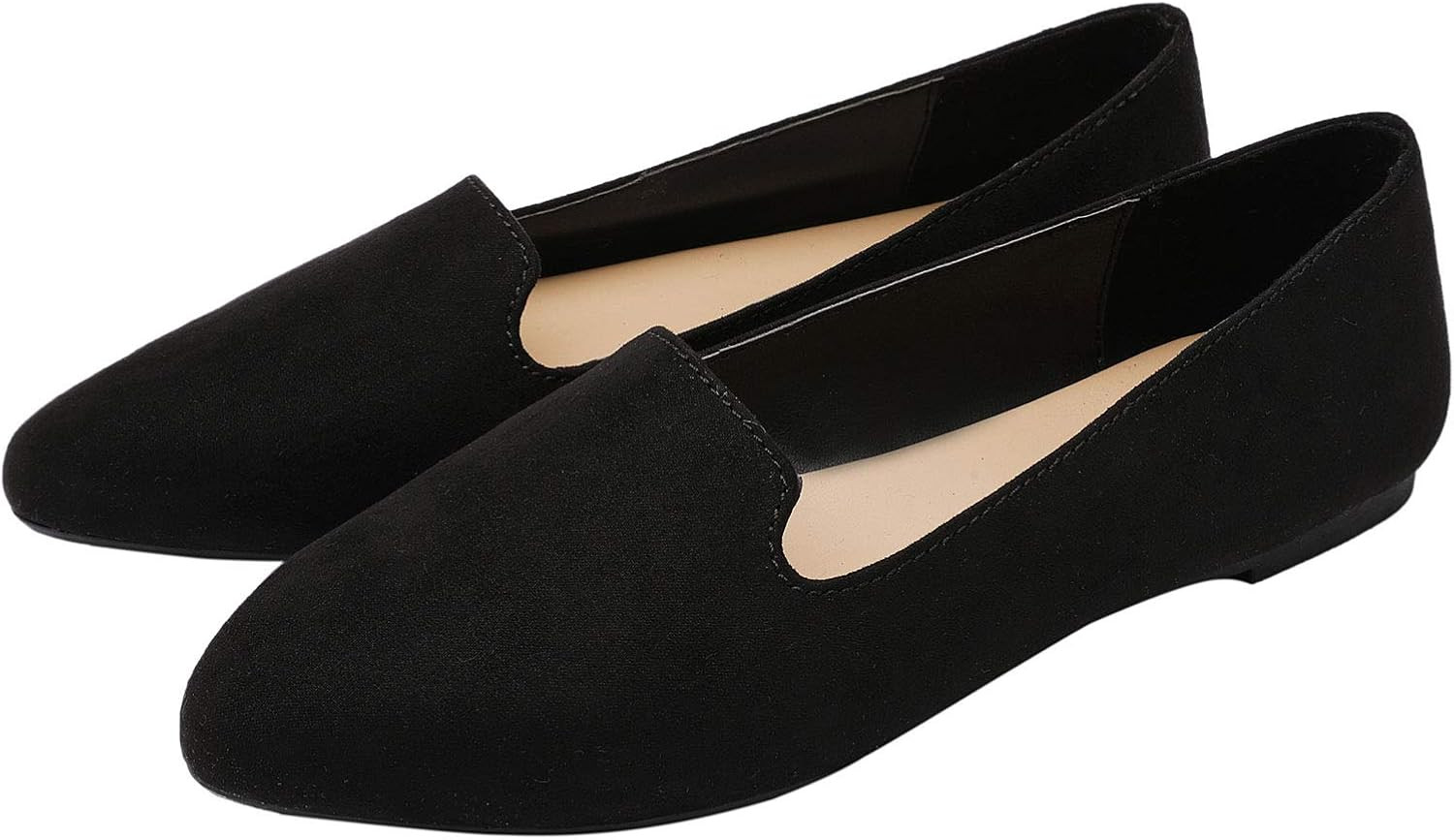 Ataiwee Women's Ballet Flats - Pointy Toe Suede Classic Casual Cute Slip-on Flat Shoes. | Amazon (US)