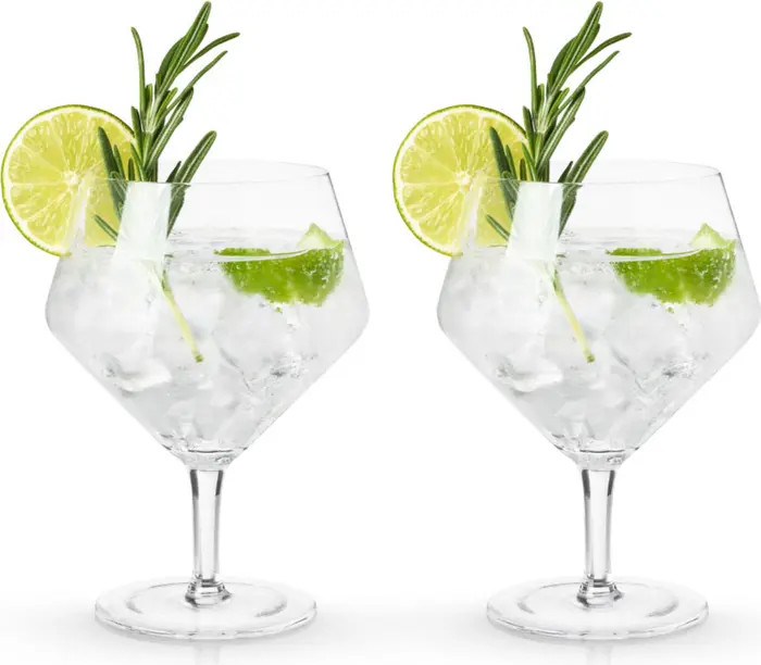 Raye Crystal Angled Gin & Tonic Glasses Set of 2 | Nordstrom