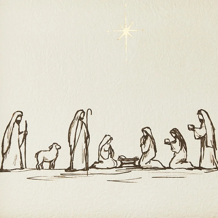 Nativity Scene with Bethlehem Star Framed Christmas Wall Art, 14" x 11", by Holiday Time | Walmart (US)