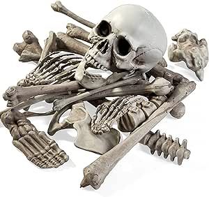 THE TWIDDLERS 25 Pc Bag of Bones Halloween Skull & Plastic Skeleton Bones Pieces - Plastic Bones,... | Amazon (US)