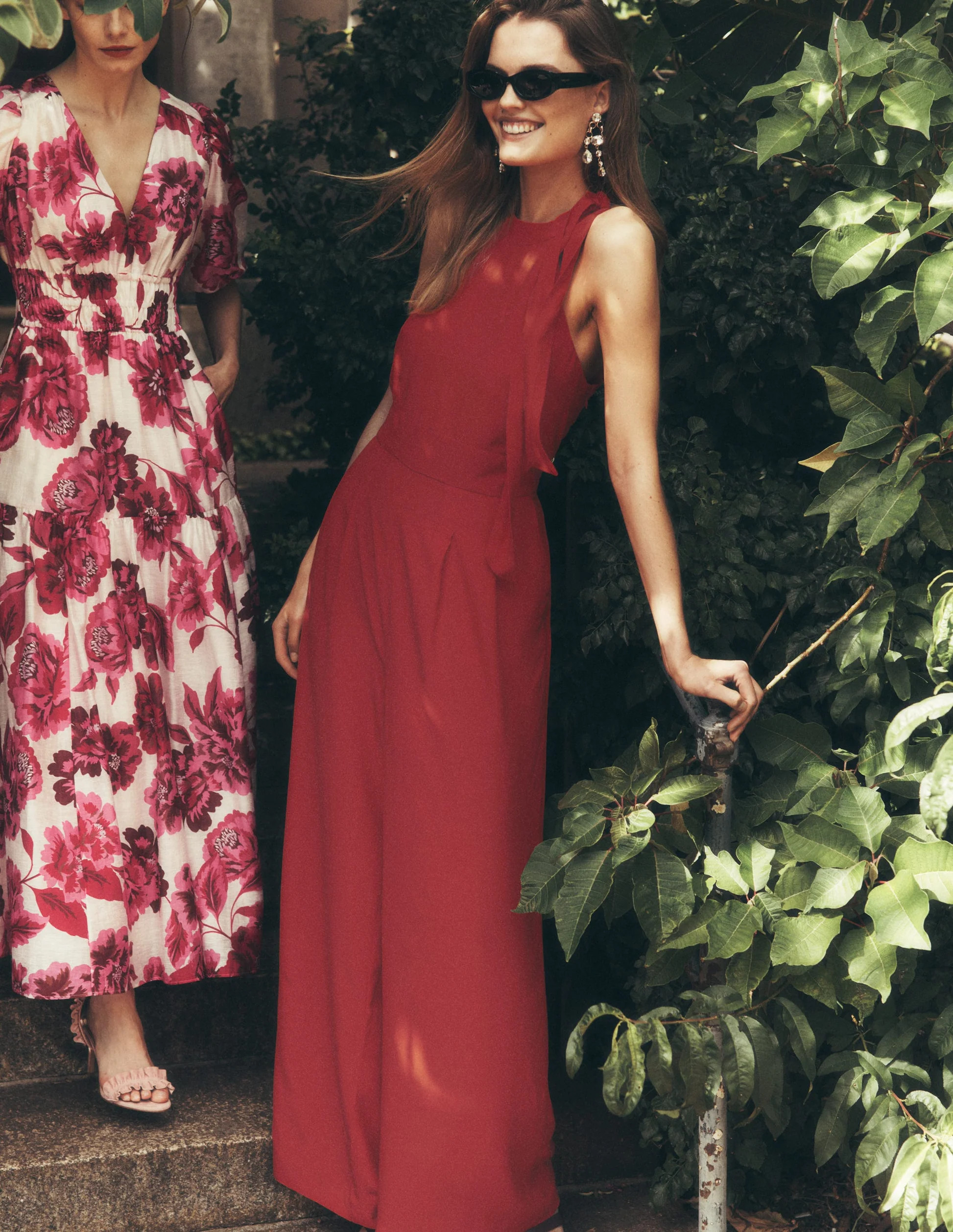 Tie Halter Neck Jumpsuit-Rich Chestnut | Boden (US)