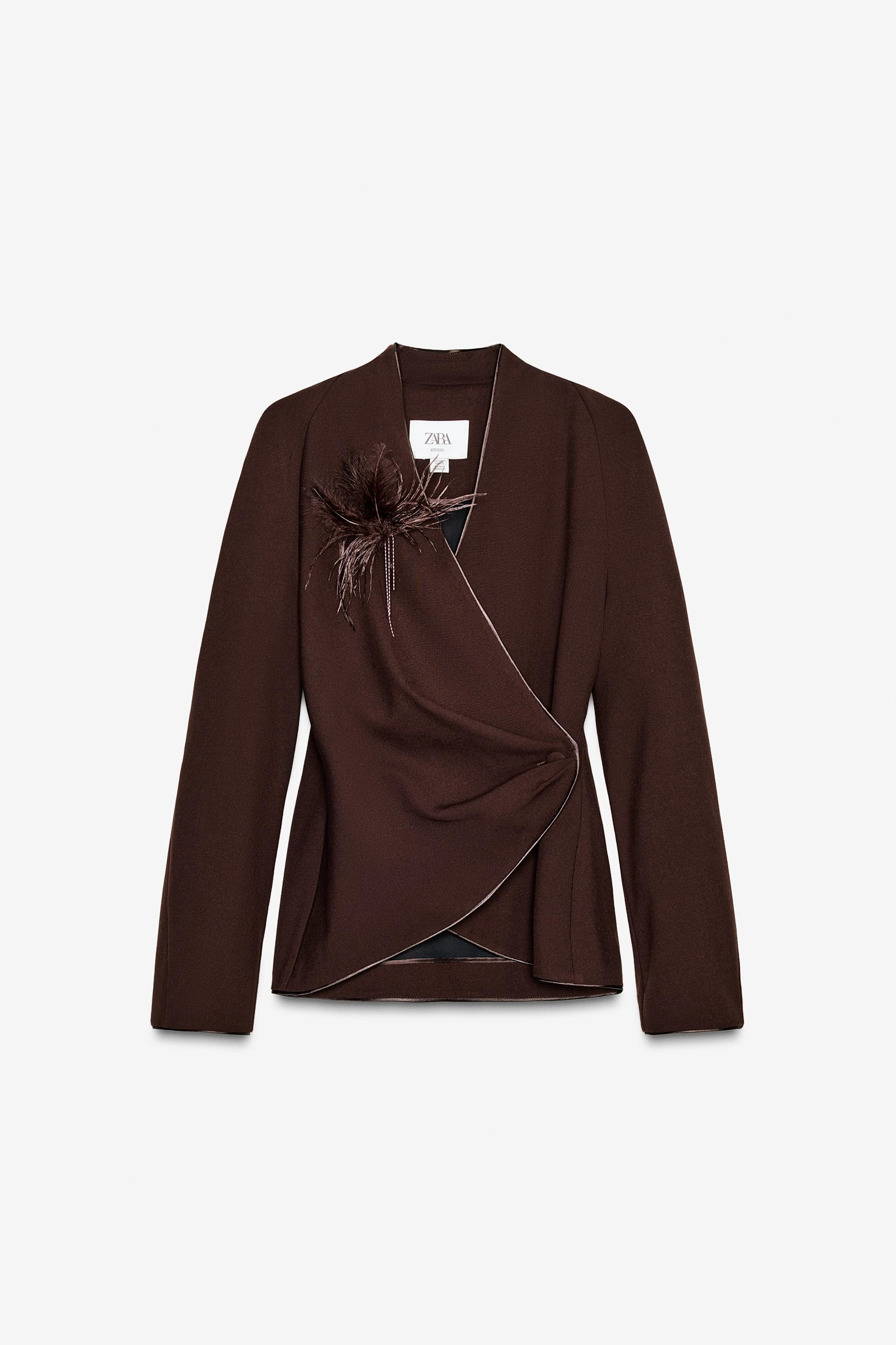 DRAPED FEATHER LIMITED EDITION SHIRT | Zara US