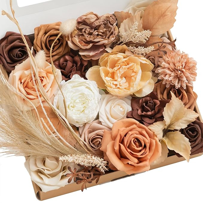 Ling's Moment Boho Thanksgiving Table Decor, Sunset Terracotta Artificial Flowers Grand Designer ... | Amazon (US)