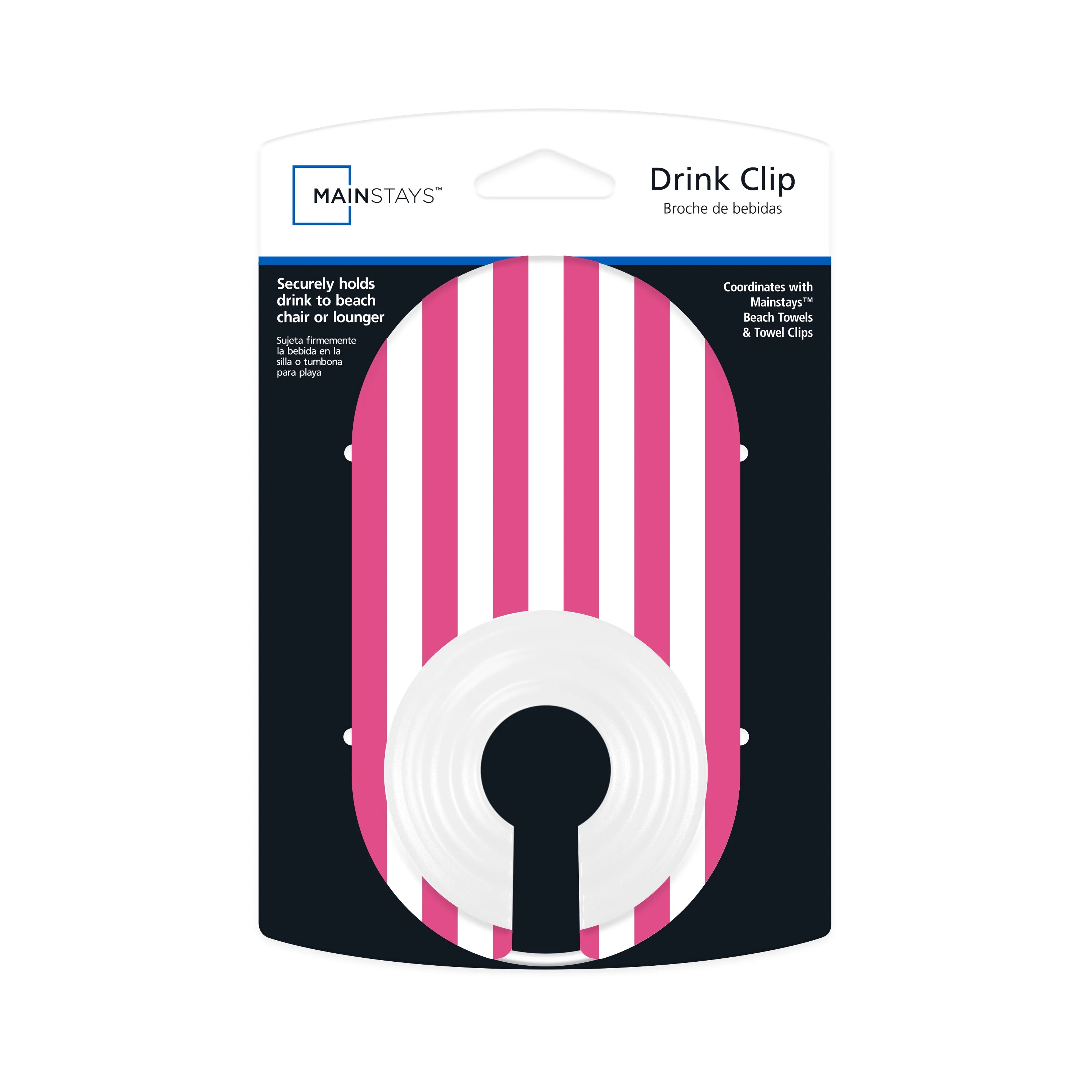 Mainstays Drink Clip, Pink Stripe Design | Walmart (US)