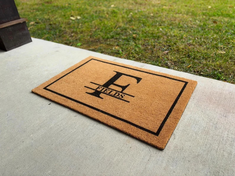Personalized Monogram Doormat, Custom Doormat Monogram Door Mat, Wedding Gift Family Monogram Per... | Etsy (Global)