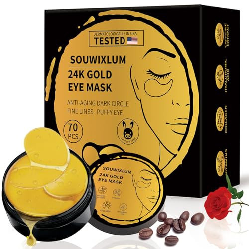 Under Eye Patches For Puffy Eyes 70PCS, 24K Gold Eye Mask For Dark Circles and Puffiness, Under Eye Mask Patches Skincare, Eye Gel Pads, Eye Patches For Wrinkles, Puffy Eyes Bags Treatment Women Men | Amazon (US)