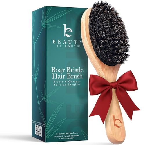 Boar Bristle Hair Brush for Women and Men, Natural 100% Soft Boars Hairbrush for Fine and Thin Hair | Amazon (US)