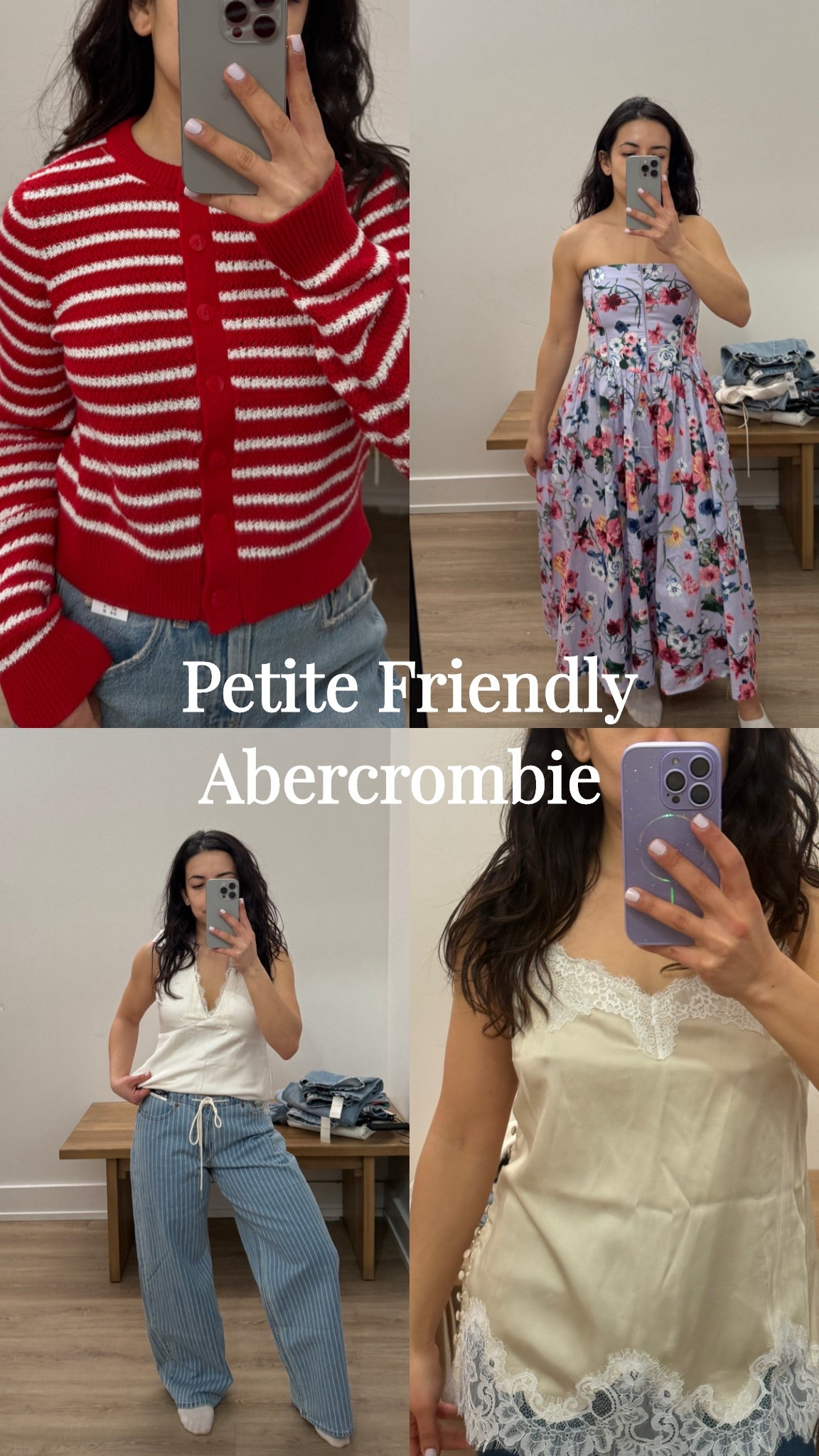 Petite friendly Abercrombie finds. Some cute pieces for spring and summer. 

Striped cardigan is currently on clearance and comes in different colors.

This strapless dress is available in petite sizing and has a built in bra! 

The white top has a built in bra and the jeans are a low rise linen blend perfect for summer.

The lace tank top is a perfect layering piece! 

#LTKSeasonal #LTKPetite