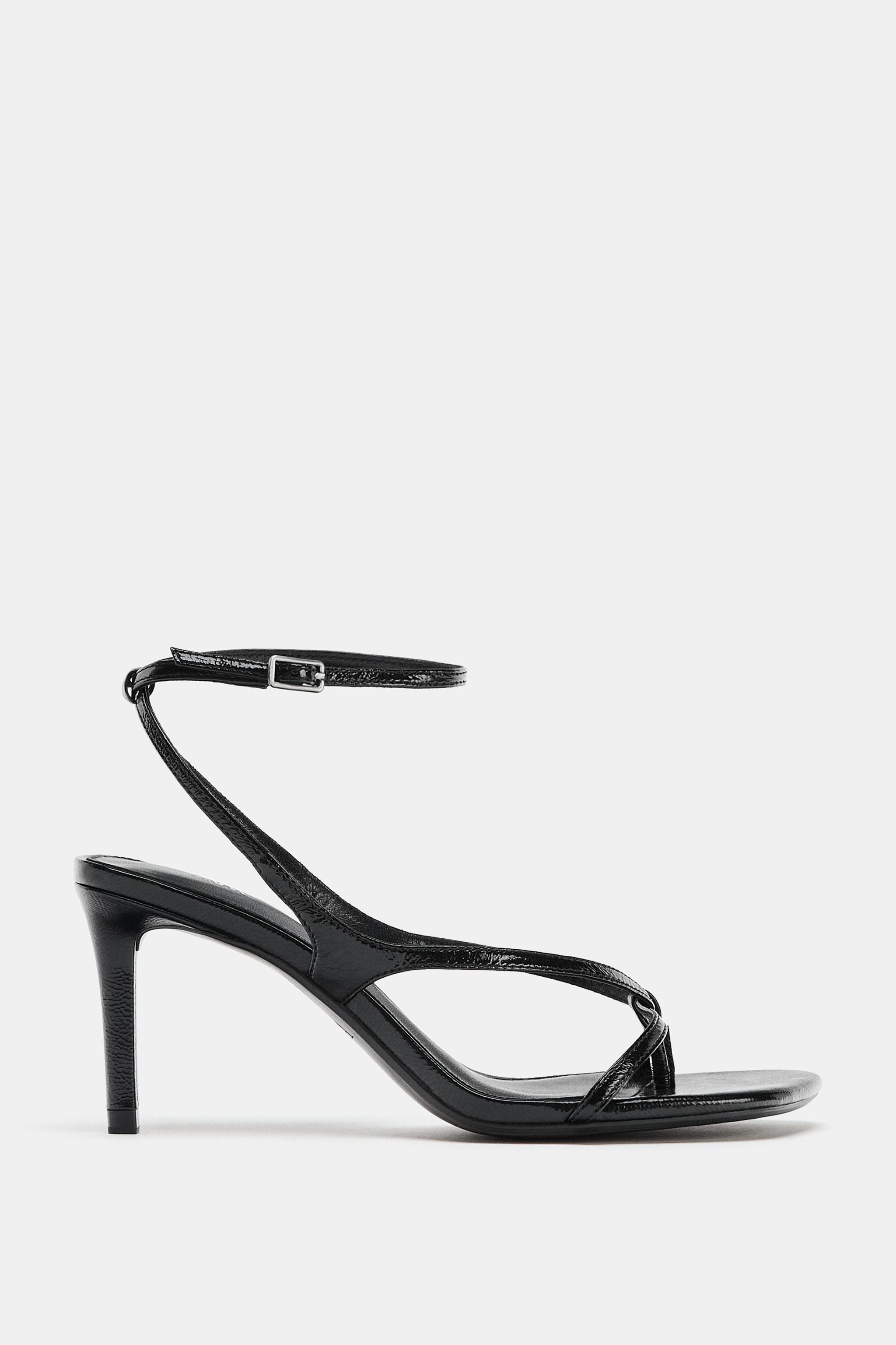 LEATHER HEELED SANDALS | Zara US