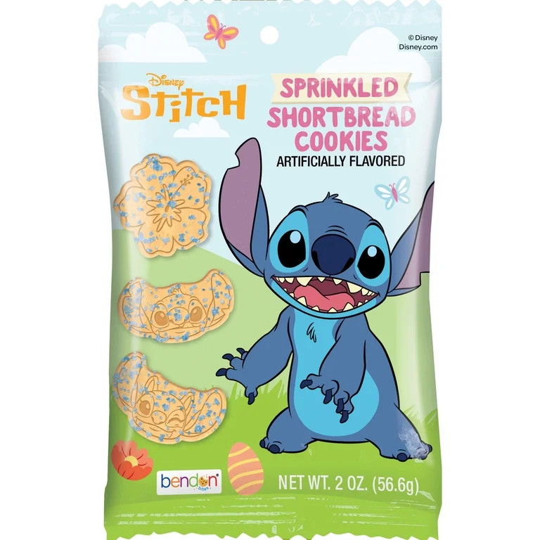 Stitch 2oz Sprinkled and Character Shaped Shortbread Cookies Easter Bag | Walmart (US)