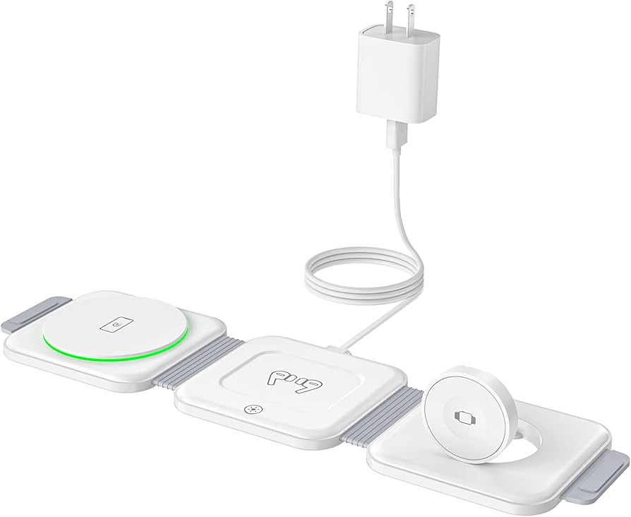 Wireless Charger, Magnetic Foldable 3 in 1 Charging Station, Fast Travel Wireless Charging Pad, C... | Amazon (US)