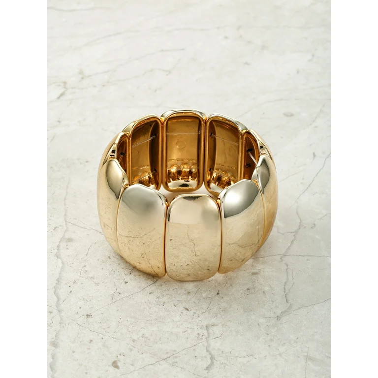 Time and Tru Chunky Goldtone Stretch Bracelet, 1 Piece | Walmart (US)