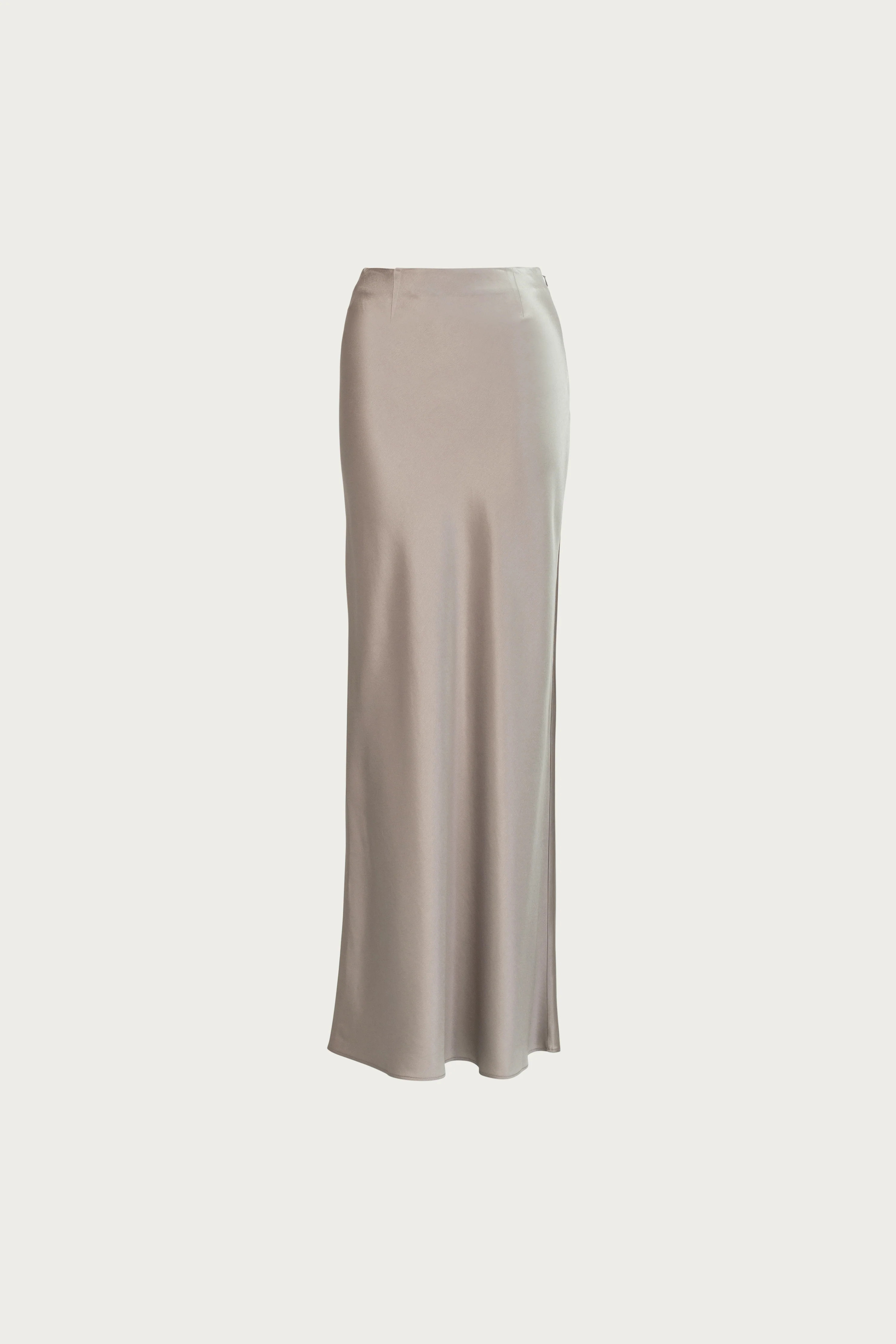 Satin Maxi Skirt (Silver) | SAME