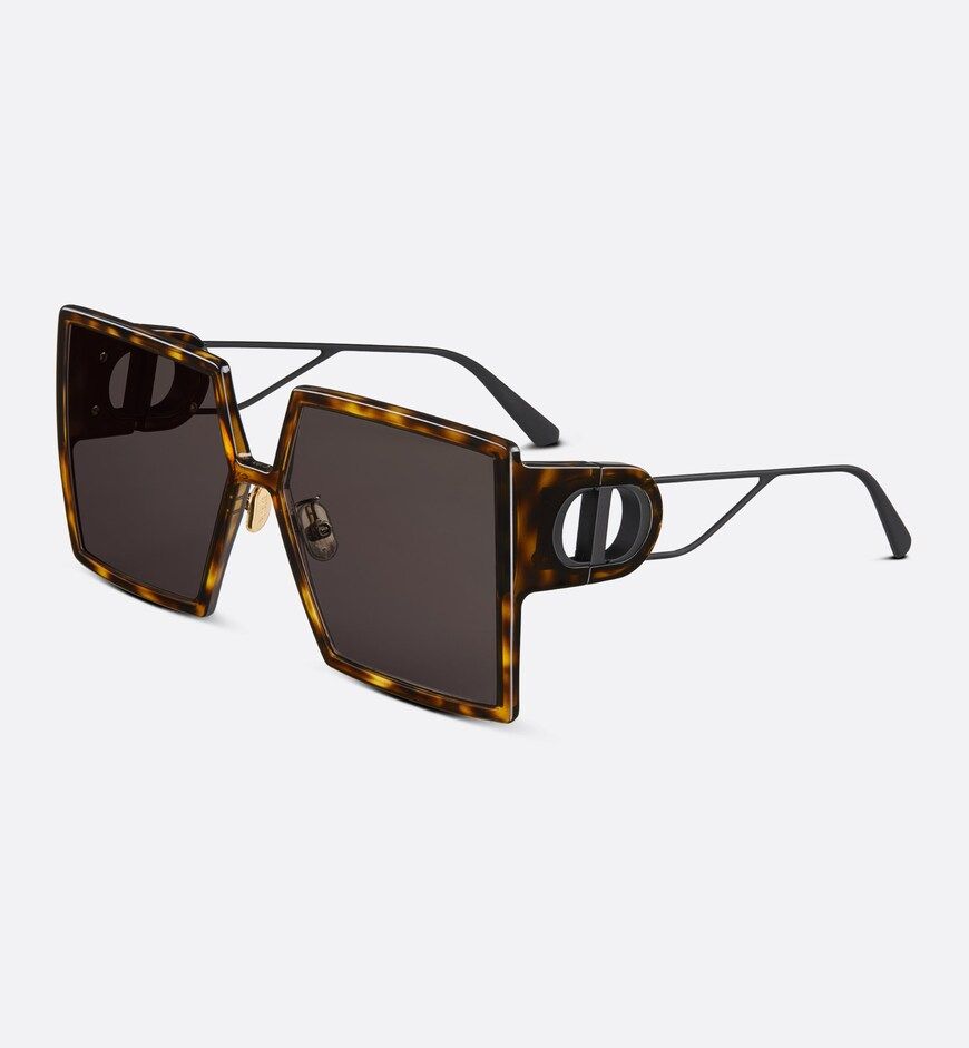 30Montaigne SU Brown Tortoiseshell-Effect Oversized Square Sunglasses | DIOR | Dior Beauty (US)