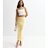 Women's Light Yellow Bias Cut Satin Midi Skirt New Look | New Look (UK)