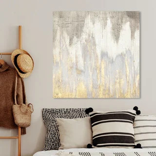 Oliver Gal 'Golden Caves' Abstract Wall Art Canvas Print - Gray, Gold | Bed Bath & Beyond