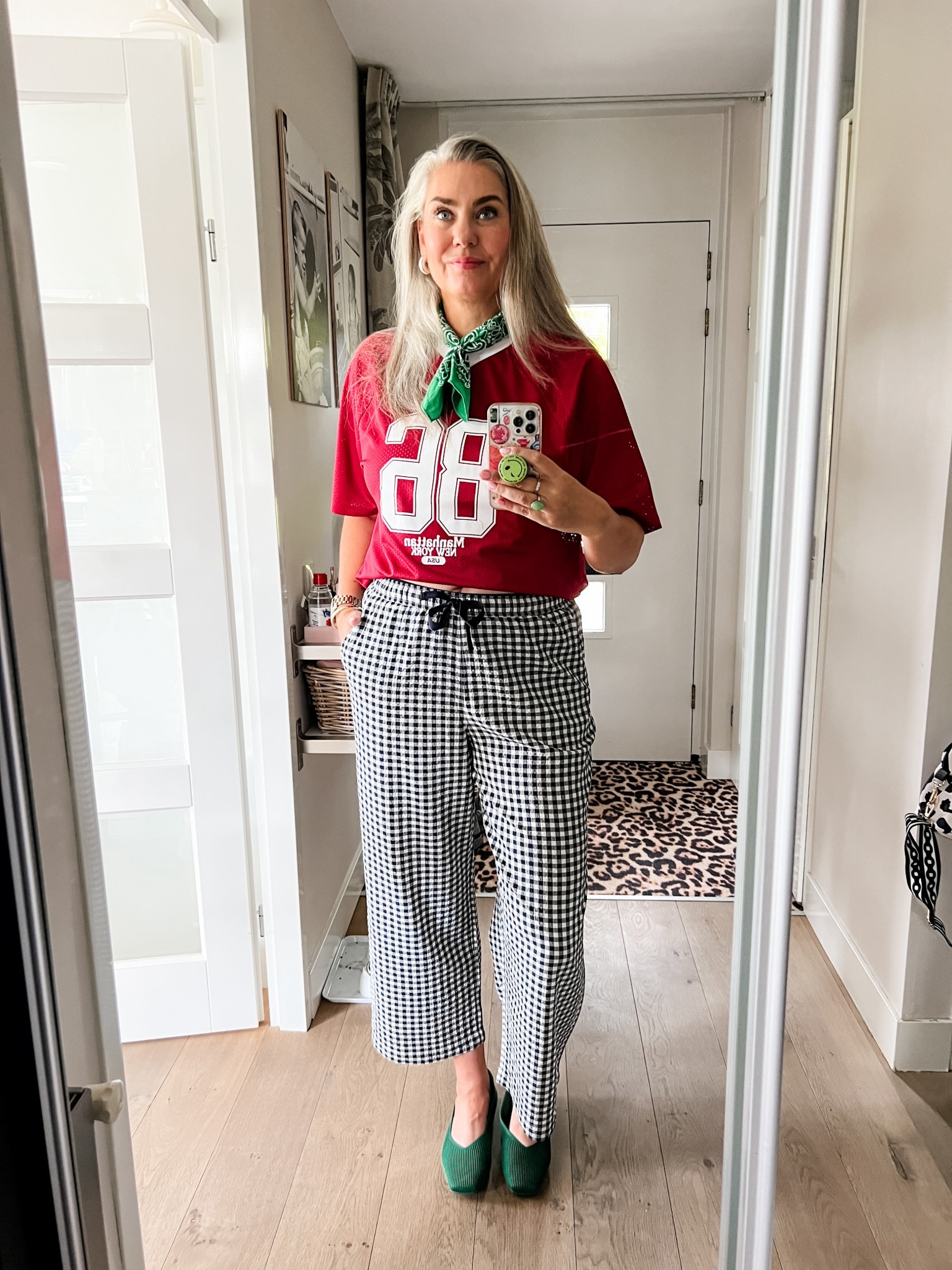 Ootd - Wednesday. Easy breezy gingham culottes (L) paired with a burgundy sport jersey (Primark), a green bandana and green Vivaia flats. 



#LTKnederlands #LTKeurope #LTKsummer