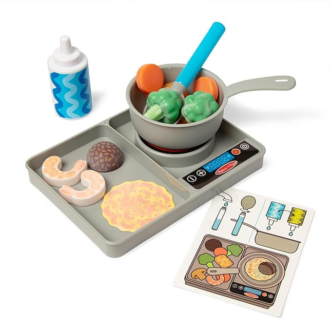 Melissa & Doug Simmer & Stir Stovetop Play Set with Water Wow!® Color Changing Play Food Prescho... | Amazon (US)