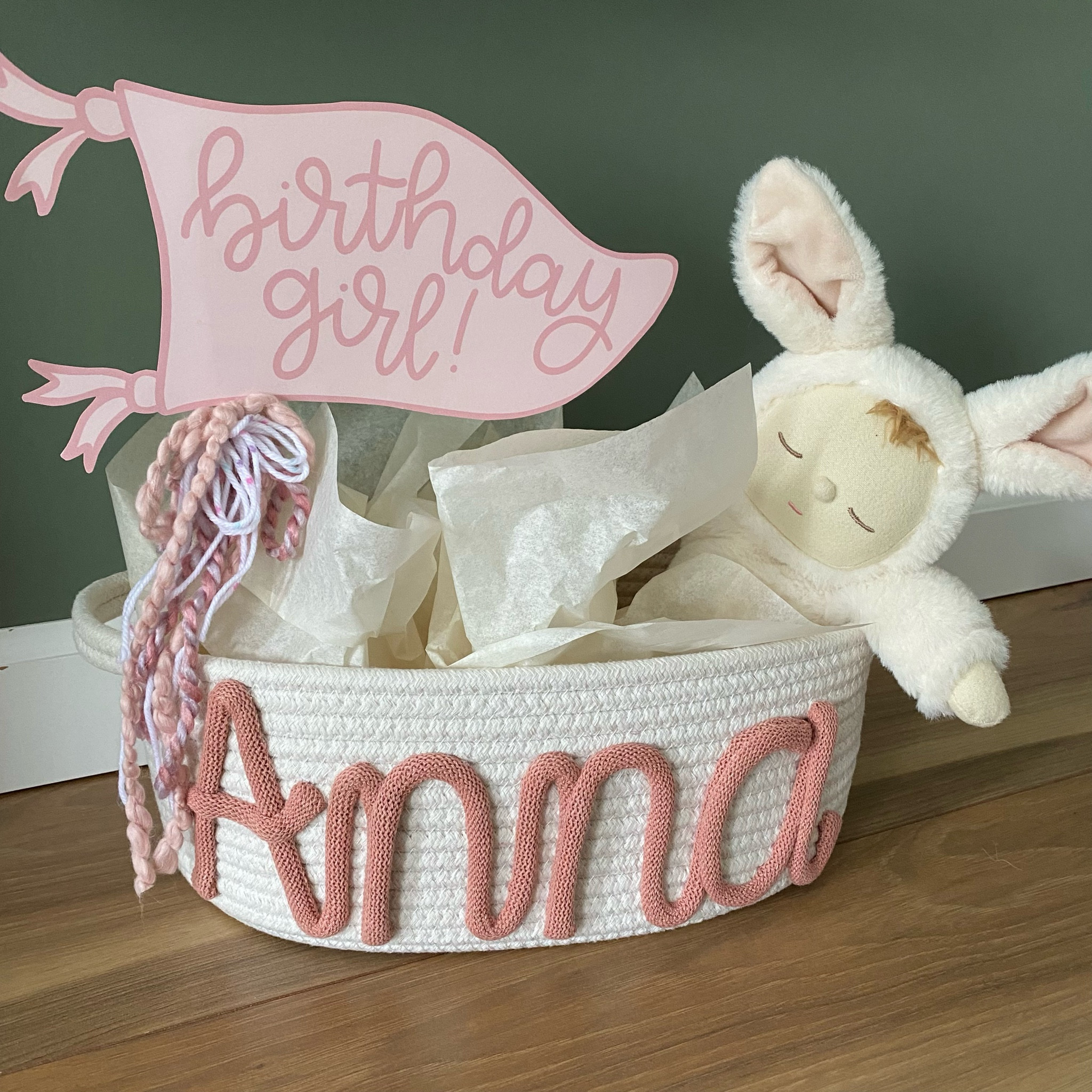 Take your gift giving to a whole new level with a personalized basket and a festive pennant! Skip the card and use these fun flags as a card, photo prop & decor all in one. 🫶🏻

#LTKGiftGuide #LTKKids #LTKBaby