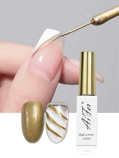 12ml Y2K  Metallic Gold Wire Gel Nail Polish For Outlining & Painting Nail ArtNail Gel Polish Gl... | SHEIN