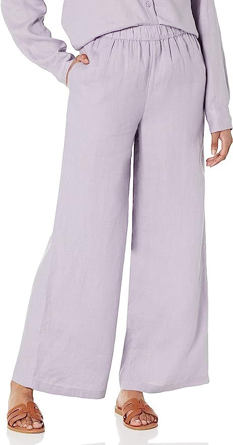 The Drop Women's Finley Relaxed Linen Pull-on Wide Leg Pant | Amazon (US)