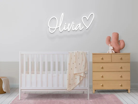 Personalized Name Neon Sign, Nursery Room Decor, Custom Neon Sign, Led Neon Sign, Custom Neon Lig... | Etsy (US)