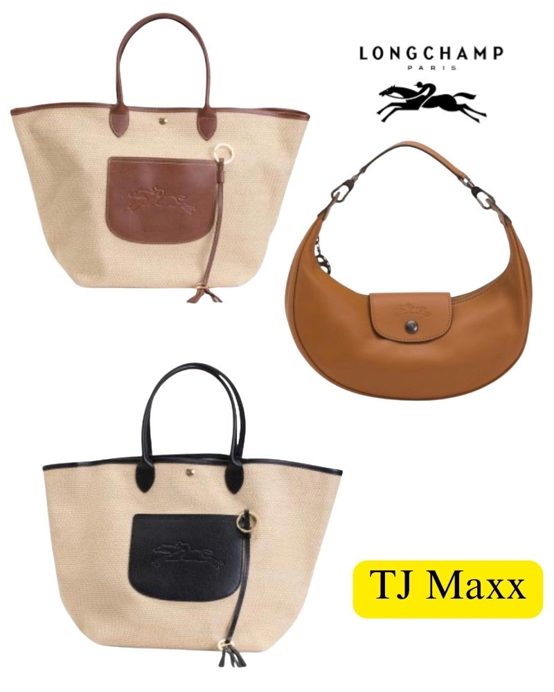 Longchamp handbags on sale at TJ Maxx. I saw the large tote today in stores and it was absolutely beautiful! Brown, black, summer, travel, work bag, designer deals, leather.

#LTKSaleAlert #LTKTravel #LTKmomlife