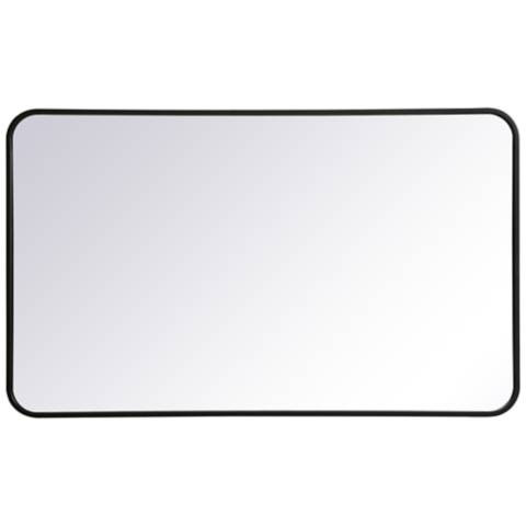 Evermore Black Metal 24" x 40" Vanity Wall Mirror - #529G7 | Lamps Plus | Lamps Plus