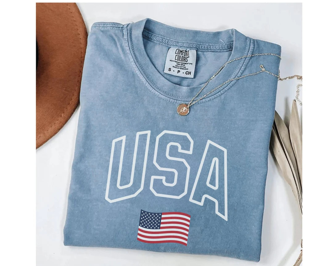 USA Flag Shirt 4th of July Shirt Big USA Tshirt USA Comfort Colors Shirt Comfort Colors Usa Flag ... | Etsy (US)