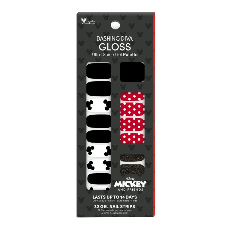 Dashing Diva Gloss Ultra Shine Gel Mickey Collection Nail Art,  Mickey Mouse,  32 Gel Nail Strips... | Walmart (US)