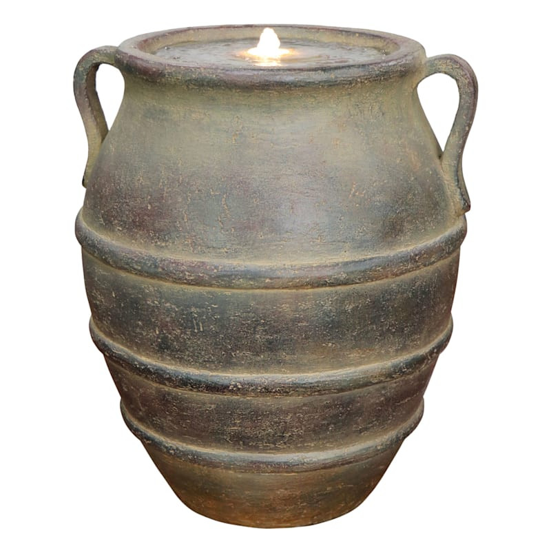 Pre-Lit Pot Outdoor Fountain, 17.7" | At Home