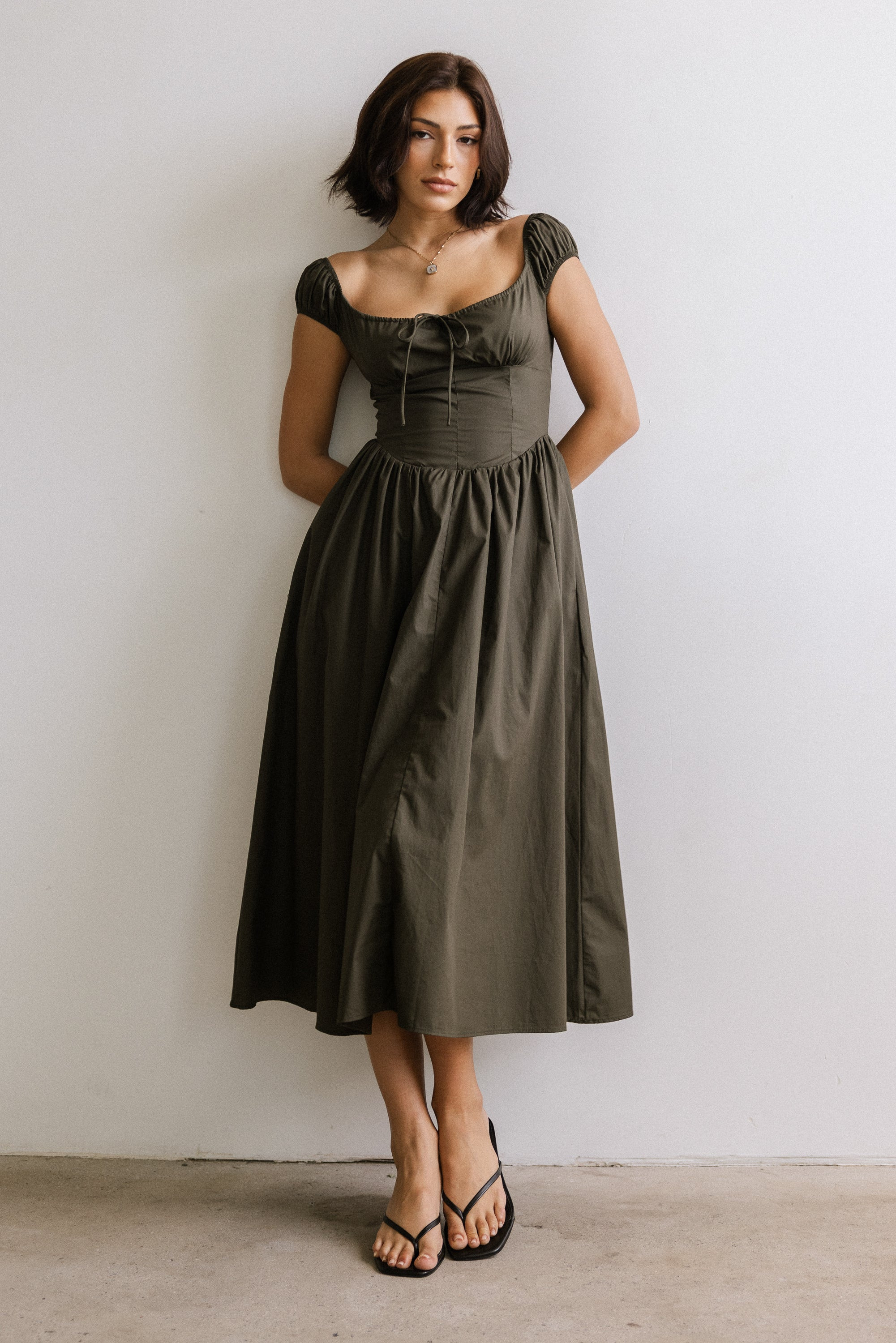 Patricia Midi Dress in Olive | Böhme US