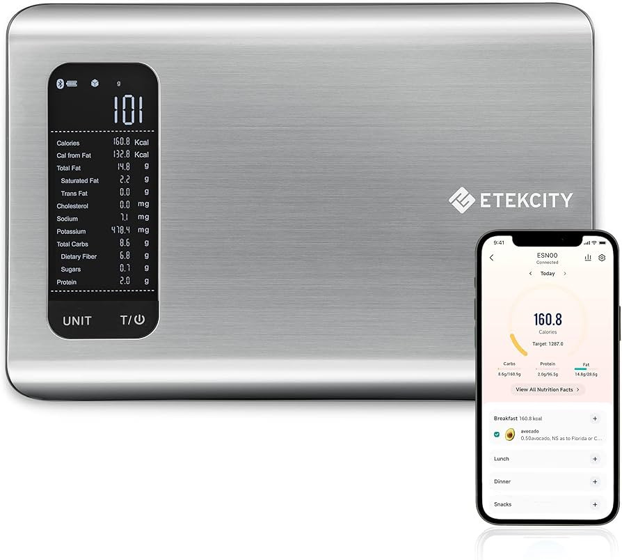 Etekcity Food Kitchen Scale, Digital Grams and Ounces for Weight Loss With Smart Nutrition App, 1... | Amazon (US)