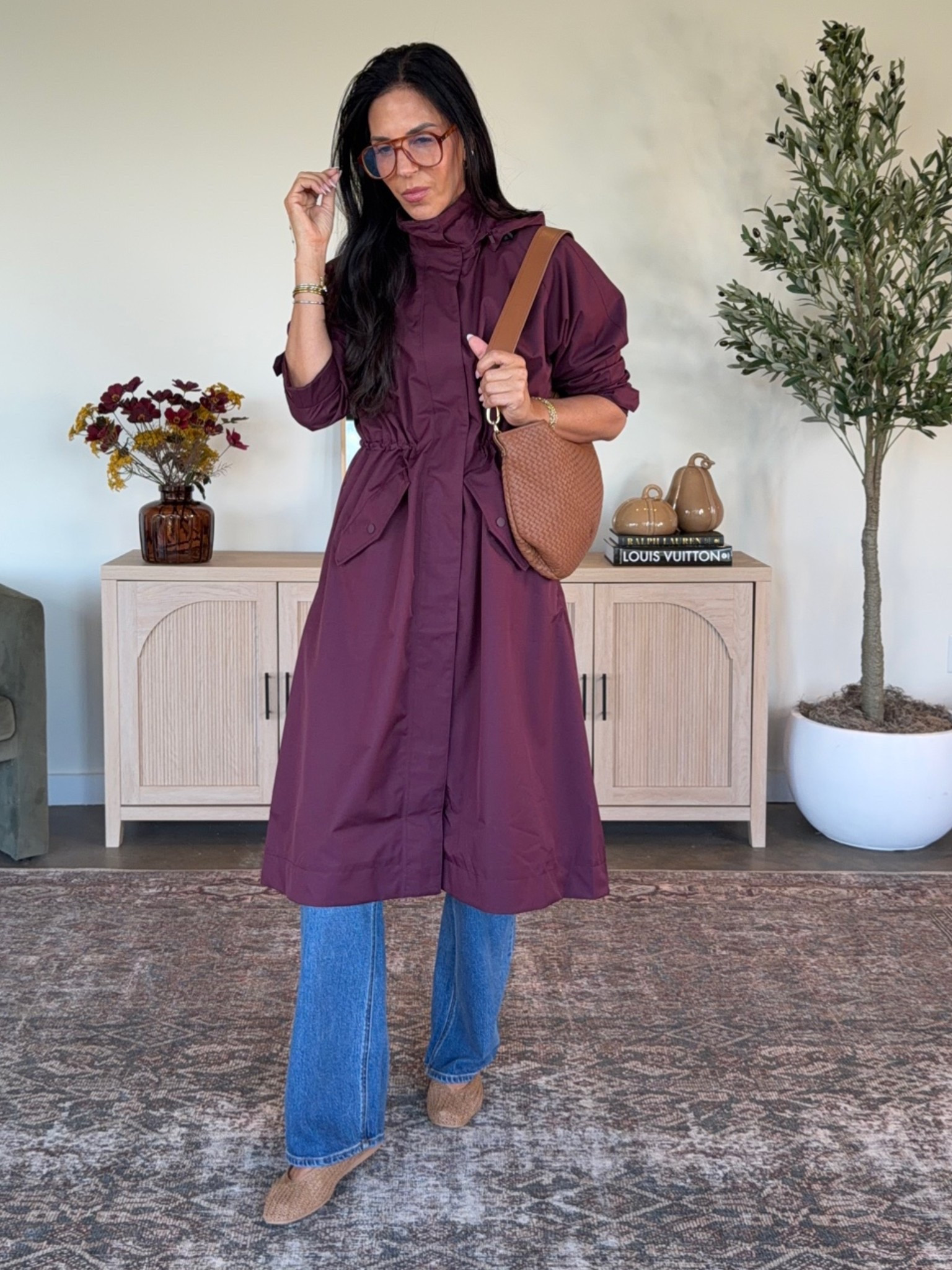 The chicest Fall coat I have ever purchased! 
Size down - wearing an xs 
Perfect $50 denim - 27 long 
Sweater medium