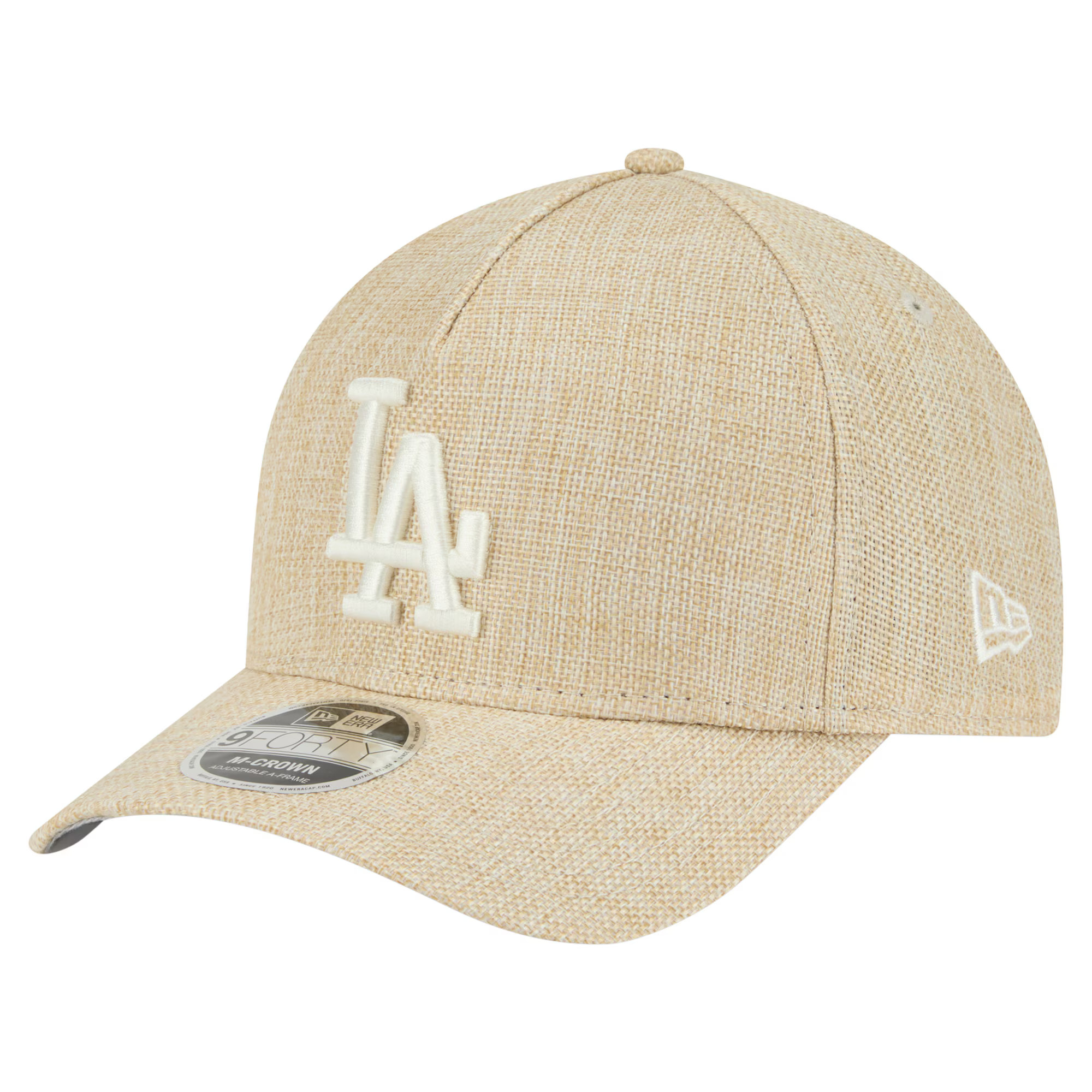 Los Angeles Dodgers New Era Cotton Weave M-Crown A-Frame 9FORTY Adjustable Hat - Beige | Lids