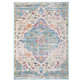 World Rug Gallery Vintage Traditional Bohemian 5 ft. x 7 ft. Blue Area Rug Mon837Blue5x7 - The Ho... | The Home Depot