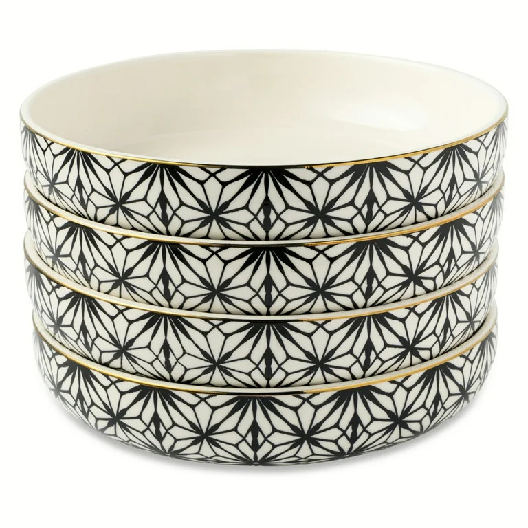 Thyme & Table Holiday Snowflake 4-Pack Ceramic Low Bowls Set – Cream | Walmart (US)