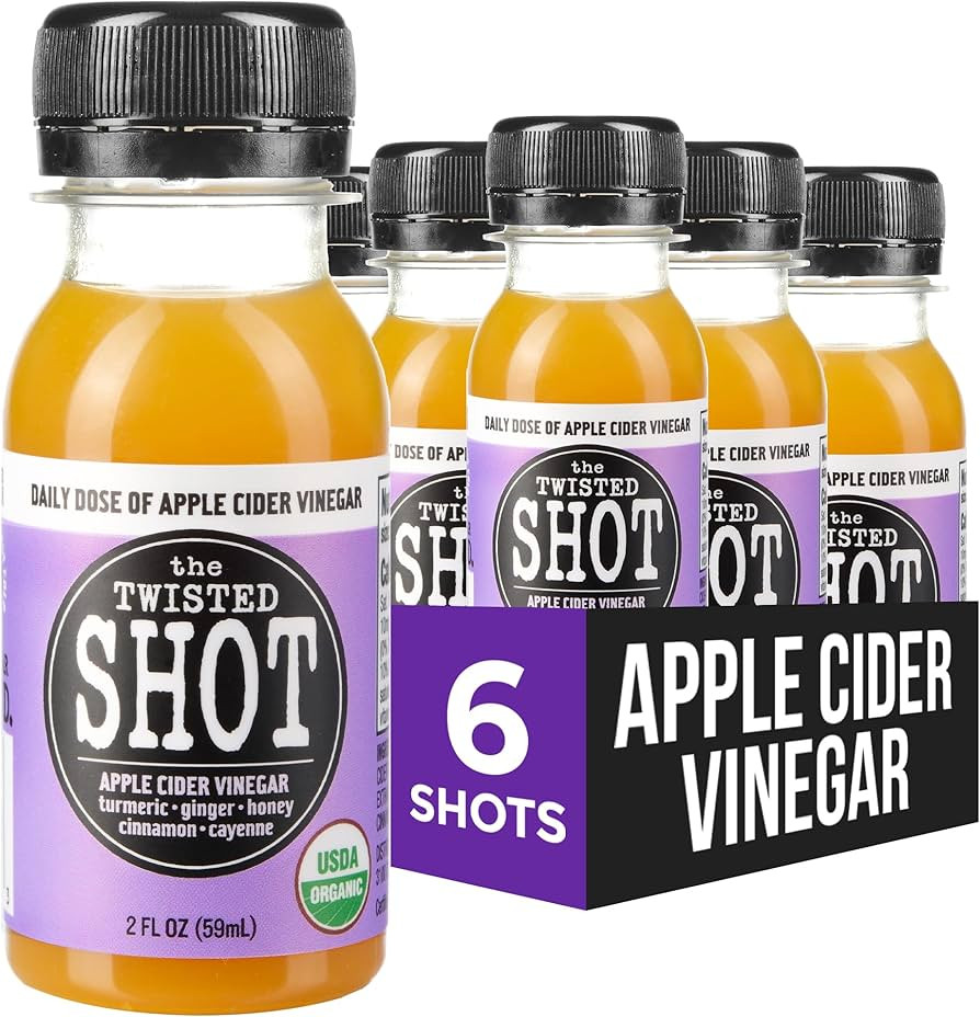 The Twisted Shot | Organic Apple Cider Vinegar Wellness Shots with Ginger, Turmeric, Honey, Cinna... | Amazon (US)