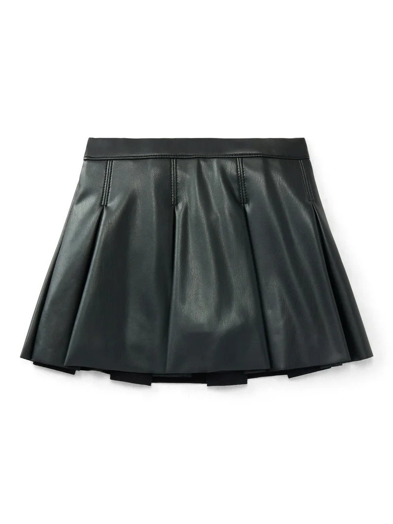 Wonder Nation Toddler Girls Pleated Faux Leather Skirt, Sizes 12M-5T | Walmart (US)