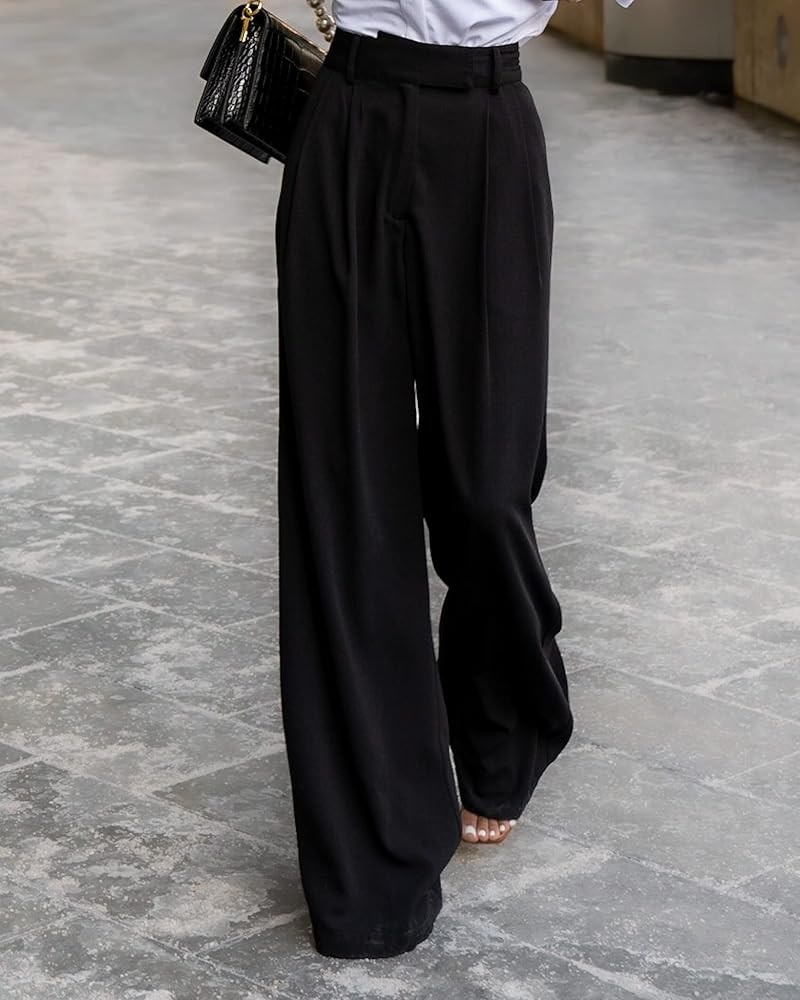 The Drop Women's Black High Waisted Pleated Pant by @signedblake | Amazon (CA)