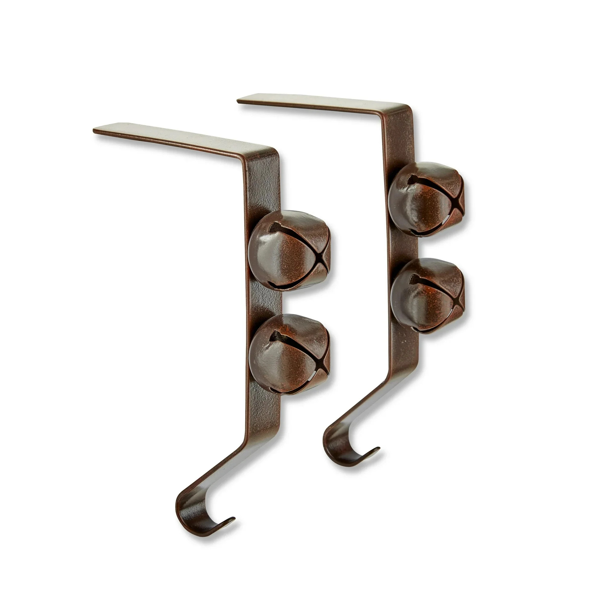 Jingle Bells Christmas Stocking Holder Set, Brown, 4.5", 2 Count, by Holiday Time | Walmart (US)