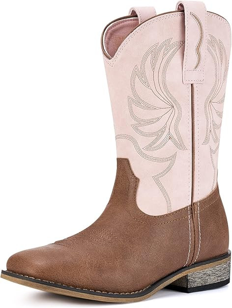 Rollda Kids Cowboy Boots for Boys Girls Western Square Toe Cowgirl Boots with Walking Heel (Toddl... | Amazon (US)