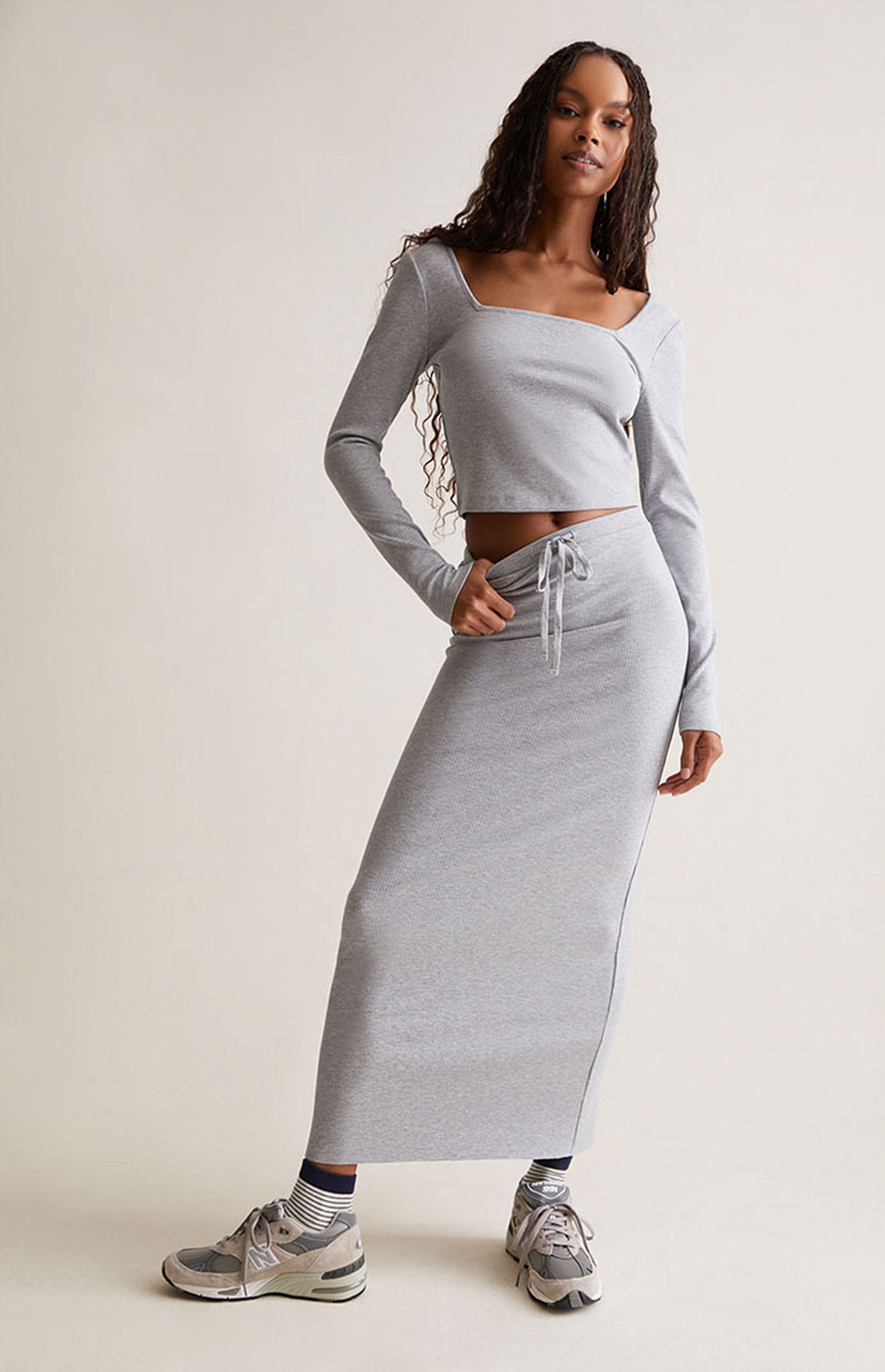 PacSun Ribbed Drawcord Maxi Skirt | PacSun
