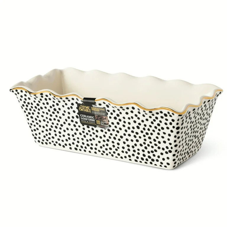 Thyme & Table 9" Ceramic Loaf Dish, Dot - Walmart.com | Walmart (US)