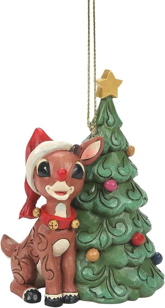 Enesco Rudolph Traditions by Jim Shore Rudolph with Christmas Tree, Hanging Ornament, 3.74 Inch, ... | Amazon (US)