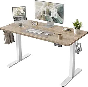 TIQLAB Electric Height Adjustable Standing Desk 47.2×23.6 inch, Sit Stand Desk with Splice Board... | Amazon (US)