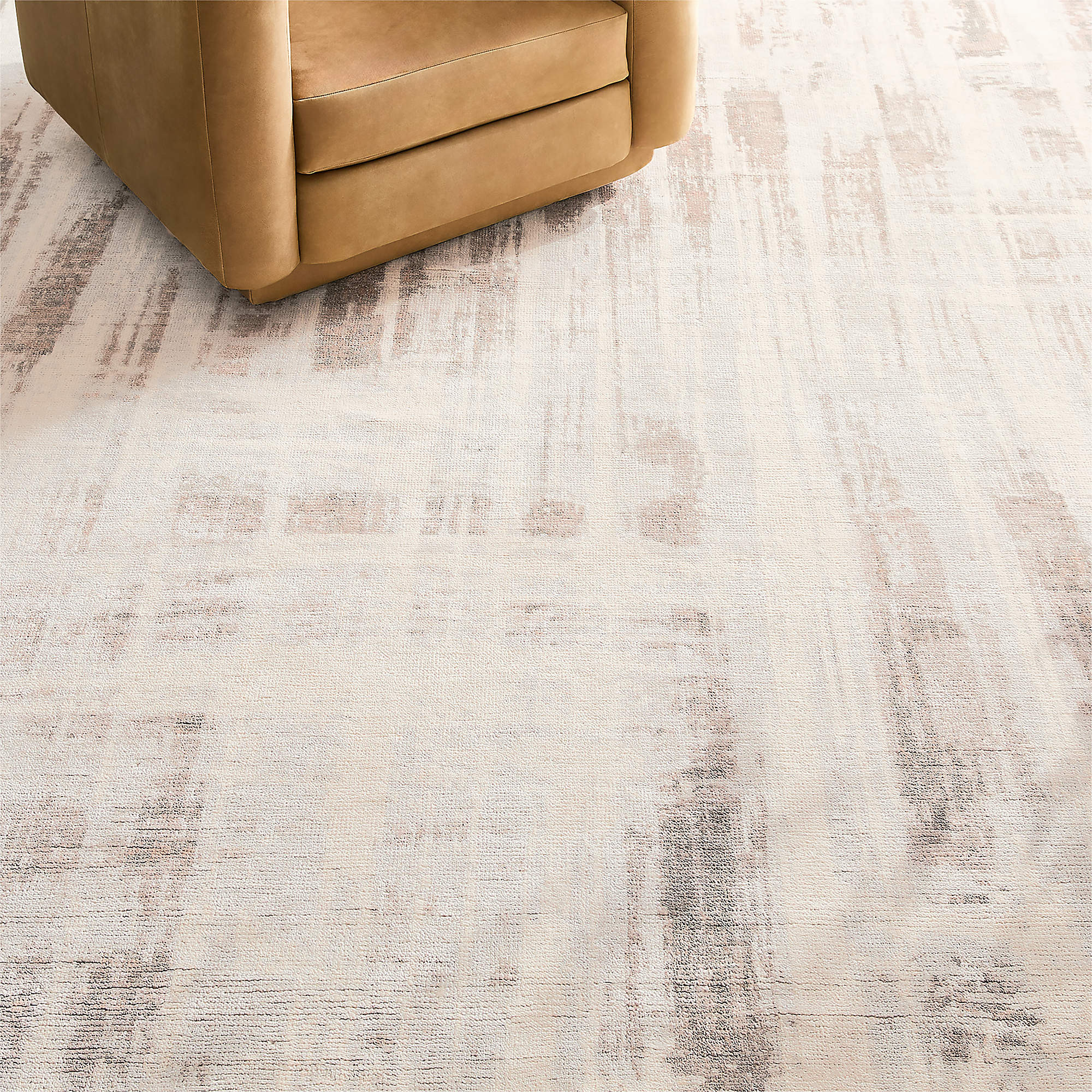 Frize Light Taupe and Cool Grey Wool and Viscose Area Rug 6'x9' | CB2 | CB2